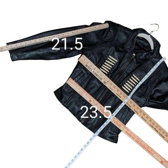 Vintage Moto motorcycle leather jacket no liner native southwestern Fringe 12 - Picture 4 of 11